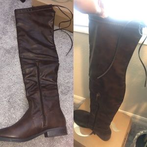 Brown knew-high boot